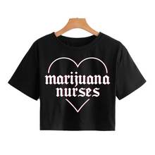 Load image into Gallery viewer, MARIJUANA NURSES</br>*NEW* HEART CROP TEE (BLACK)