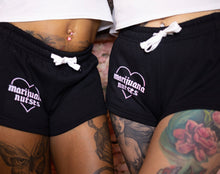 Load image into Gallery viewer, MARIJUANA NURSES</br>*NEW* HEART SHORTS (BLACK)