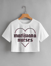 Load image into Gallery viewer, MARIJUANA NURSES</br>*NEW* HEART CROP TEE (WHITE)