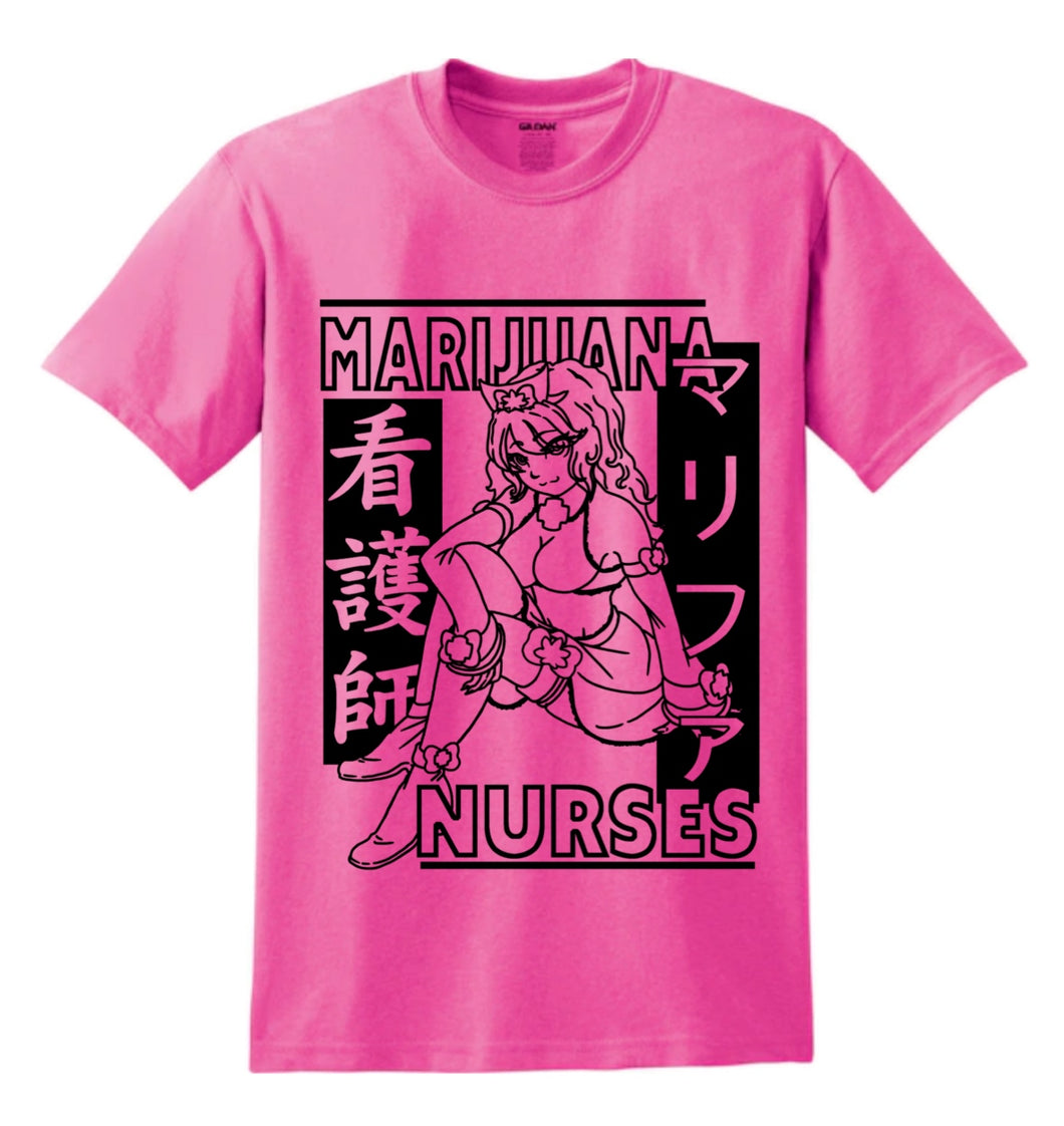 MARIJUANA NURSES</br>*NEW* ANIME TEE (NEON PINK)